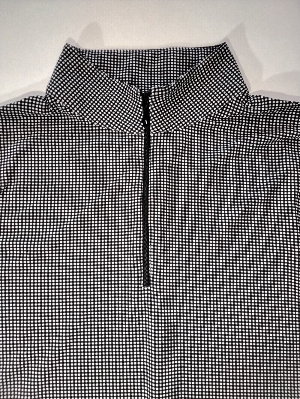 IBKUL 1/4 Zip Pullover Womens Small Black White Gingham Cooling Mesh Quick Dry - Picture 8 of 8